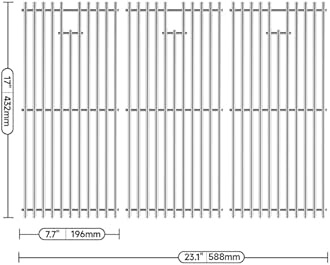 17’’ Stainless Steel Cooking Grates for Charbroil Commercial Infrared 463355220 463242516 463242515 463243016, Cooking Grids for Weber Spirit E/S-310, 320, 330, G466-0025-W1A Replacement Parts