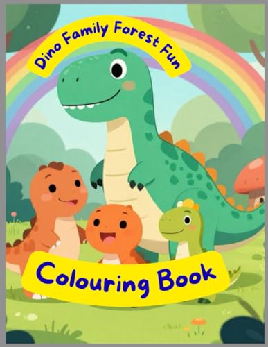 Dino Family Forest Coloring Bundle: Cute Dinosaur Scenes for Kids Ages 3–8 | Fun Nature-Themed Coloring Pages (Colouring Book For Kids) image 2