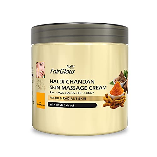 Image of Fair Glow Haldi-Chandan Skin Massage Cream 800g For Men & Women | 4 in 1 for Face, Hands, Feet & Body, Fresh & Radiant Skin, with Haldi Extract