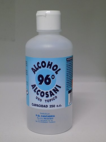 PQ QUIMICA Alcohol ETILICO 96º ALCOSANI 250 ML, Estándar, 250ML, 24