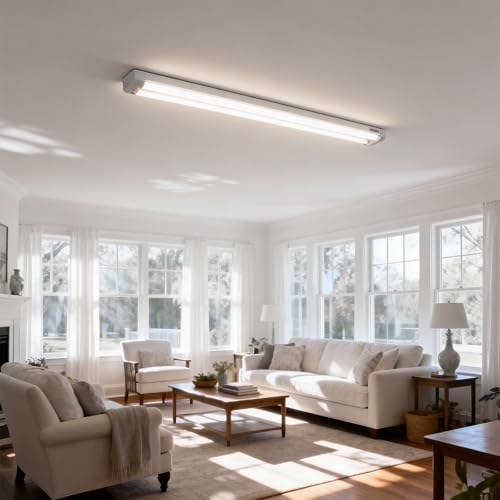 Image of 12-Pack Fluorescent Light Bulbs Replacement 4FT, T8 LED Bulbs 4 Foot Type A+B, 24W (65W Equivalent) 3200LM, 4100K Cool White, 48 Inch Tube, F32T8 or F40T12 LED Replacement, Non-Dimmable