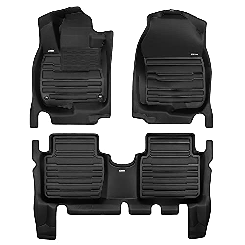 TuxMat - for Honda CR-V 2017-2022 Models - Custom Car Mats - Maximum Coverage, All Weather, Laser Measured - This Full Set Includes 1st and 2nd Rows Black