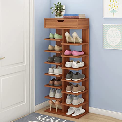Étagère à chaussures à 8 niveaux avec tiroir de rangement