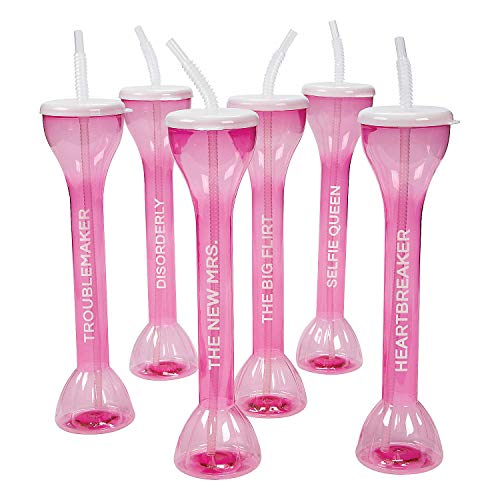 Bridal Party Plastic Yard Glasses - 6 count