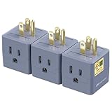Cable Matters (3-Pack) 3-Outlet Grounded Cube Wall Tap