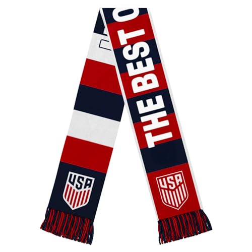Icon Sports Officially Licensed U.S. Soccer Scarf Premium Acrylic Reversible Striped Unisex Soccer Gear