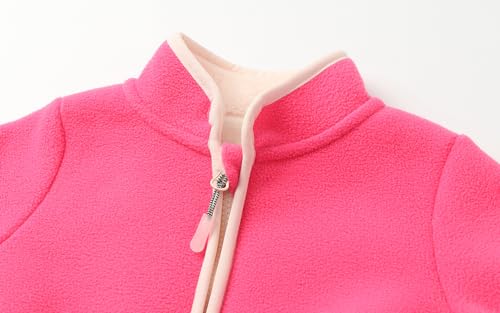 Image of LittleSpring Boys Girls Polar Fleece Jackets Fur Lined Zip Up Warm Winter Coat