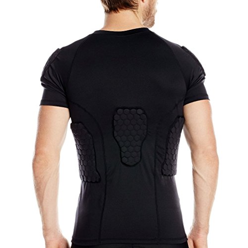 image for Eicolorte Men Padded Compression Shirt 6-Pads Chest Rib Protector Padd