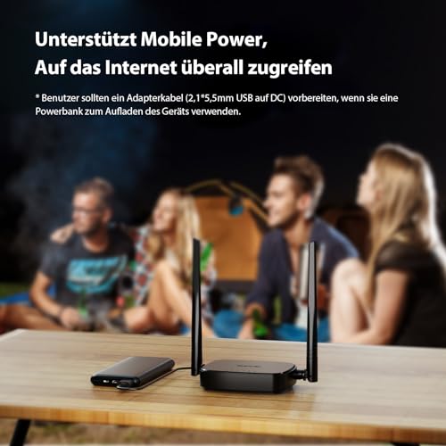 Tenda 4G03 Pro LTE Router, Mobiler WLAN Router mit SIM Karte, Cat4, 2,4 GHz WLAN bis zu 300 Mbit/s, USB-DC Powerbank, LAN/WAN, Plug&Play… – Ansicht 5