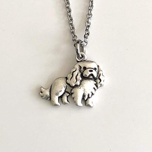 Cavalier King Charles Dog Necklace on Stainless Steel Chain - Dog Mom Gift