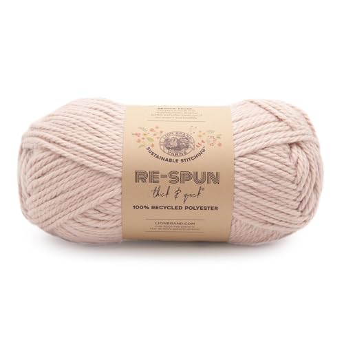 Image of Lion Brand Yarn, Re-Spun Thick & Quick Super Bulky Yarn for Knitting, Crochet, and Crafts, Sepia Rose, 1 Pack, Soft Fiber for Chunky Blankets, Bulky Throws, and Cozy Sweaters