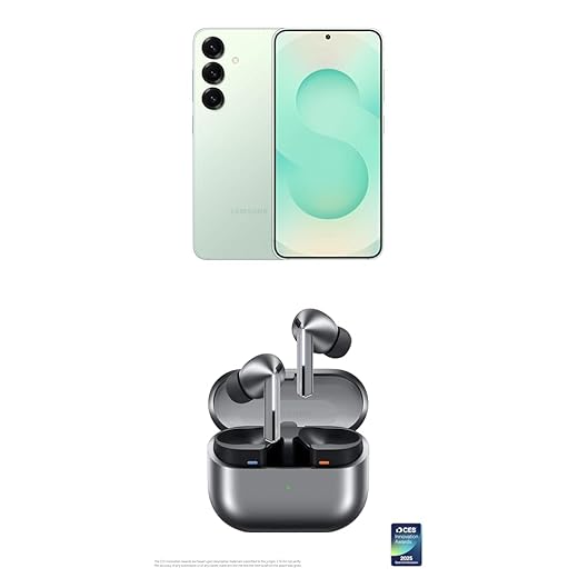 Samsung Galaxy S25 256GB Unlocked AI Smartphone, Mint w/Galaxy Buds 3 Pro AI True Wireless Bluetooth Earbuds, Silver