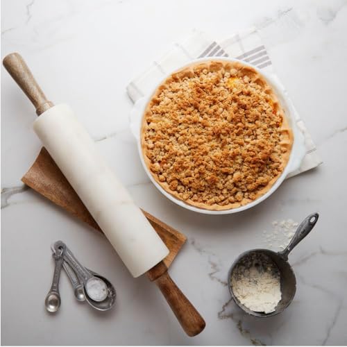 Whitemarblerollingpinwithwoodbase  Urban Country Home Decor White marble rolling pin with wood base  urban country home decor