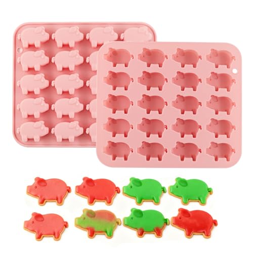 Silikon Backform Schwein,Schweinegesicht Form für Backblech,Cupcake Formen Schweinchen,Silikonform mit 20 Hohlräumen,Für Fondant Kuchen Schokolade Und...