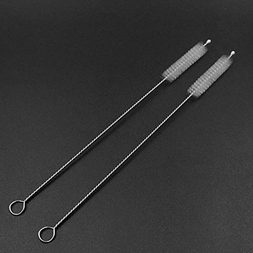 Image of YTM 12 Pcs Stainless Steel Nylon Thin Pipes Drinking Straw Cleaning Brushes | Test Cleaning Brush Nylon Bristles |Sliver-White Pack of 12