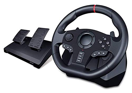 RajoNN Volante de Juego para PC con Pedales y paletas de Cambio para PS4, PS3, PC, X360, Interruptor (Compatible con Todos los Juegos de Carreras)