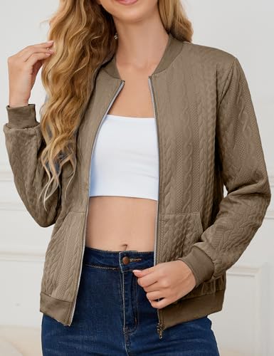 Image of Womens Full Zip Up Cardigan Sweater Casual Solid Long Sleeve Sweatshirt Coat with Pocket