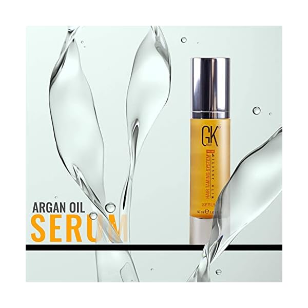 GK-HAIR-Global-Keratin-100-Organic-Argan-Oil-Anti-Frizz-Hair-Serum-169-Fl-Oz50ml-Styling-Smoothing-Strengthening-Hydrating-Nourishing-Heat-Protection-Shine-Frizz-Control-Dry-Damage-Hair-Repair GK HAIR Global Keratin Hair Smoothing Serum (1.69 Fl. Oz/50ml) - 100% Organic Argan Oil Hydrating Strength Shine Dry Damaged Repair Anti Frizz Moistures Nourishment & Weightless Styling All Hair Types