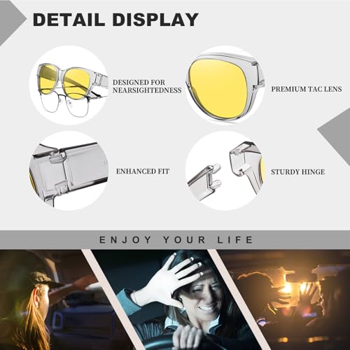 Image of HAOLOTA Night Vision Glasses for Driving Anti Glare, Polarized Nighttime Safety Glasses for Women Men UV400 Protection