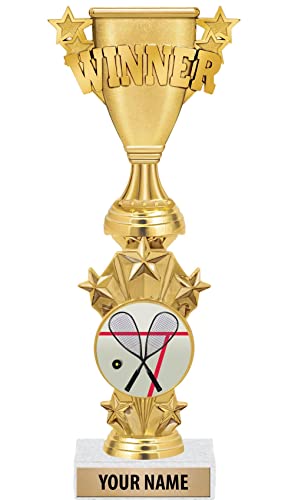 Personalized Winner Squash Trophies - 10.5" Gold Squash Starburst Trophy