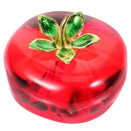 EXAOMBLE Adorno de Fruta de Cristal Rojo para Decoración del Hogar, Figura Creativa y Duradera, Adecuado para Escritorio y Eventos Obsequios