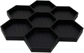 Prato alimentador de caranguejo eremita | Prato com 7 bandejas para alimentação de caranguejo ou caracol | Misture e combine comida de caranguejo | Feito nos EUA (preto, hexagonal)