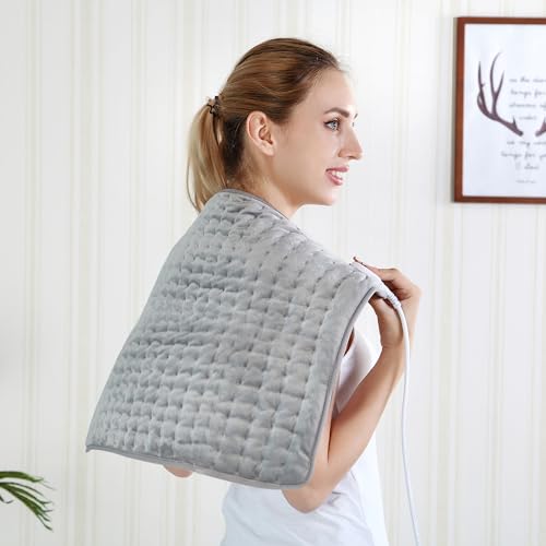 Image of 24 inchx20 inch Electric Heating pad for Back Neck Shoulder Knee Arms Legs- Electric Heat Pads with 6 Heat Settings & Auto Shut Off &Dry /Moist Heat Heating Pad for Birthday Mother Father Girl Men Women