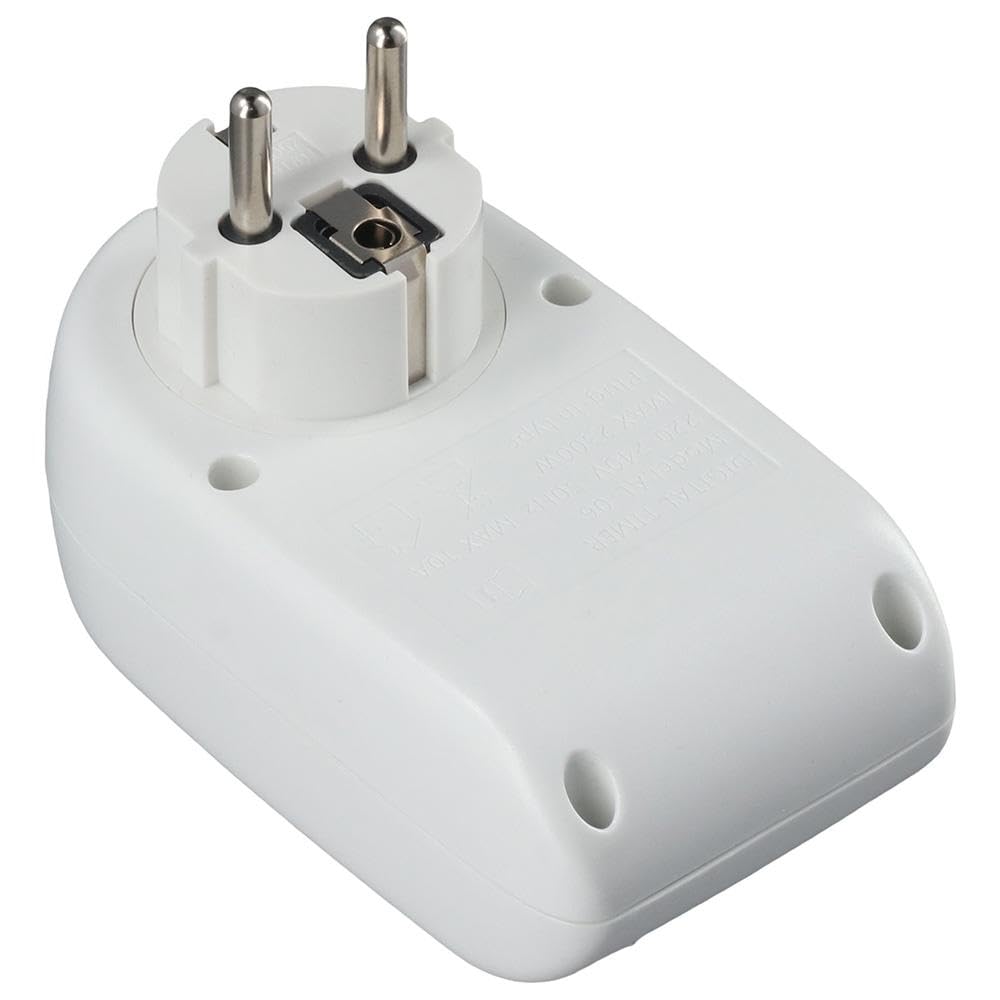 Enchufe de temporizador estándar europeo de 220 V-240 V, portátil, ABS, funcional, LCD, digital, enchufe duradero, enchufe de la UE, enchufe inteligente para electricista