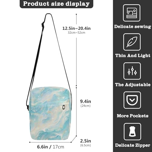 messenger bag cute green crossbody bags for women Womens Fashion Purses Adjustable Strap for School School- White Teal3