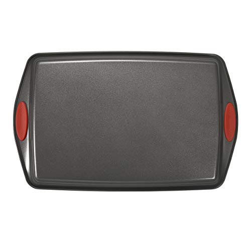 Rachael Ray Nonstick Bakeware with Grips includes Nonstick Bread Pan, Baking Pan, Cake Pans and Cookie Sheet / Baking Sheet - 5 Piece, Gray with Red Grips - Image 6
