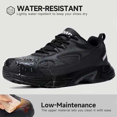 Image of LARNMERN Steel Toe Shoes for Men Lightweight Women Safety Toe Tennis Sneakers Water Resistant Breatheable Non Slip Work Shoe Stain Resistant Composite Toe Ergonomic Design(9,Black,RSA51022)
