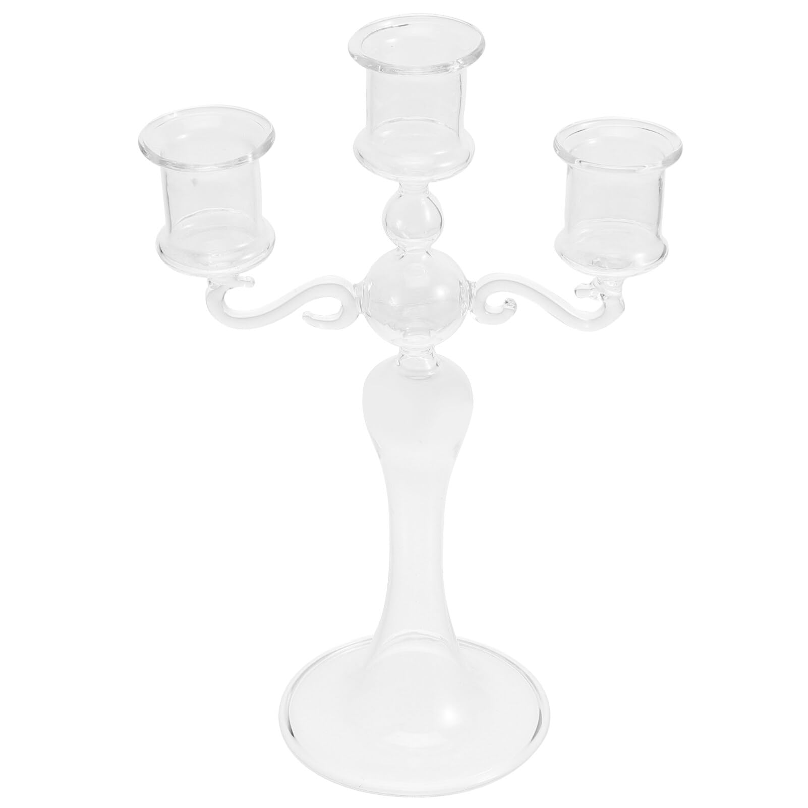 NOLITOY Glass Candle Holder Tall Taper Candle Holders Thanksgiving Candle Holder Candelabra Candle Holder Crystal Candelabra Glass Ornament Household Candleholders Romantic Decorate