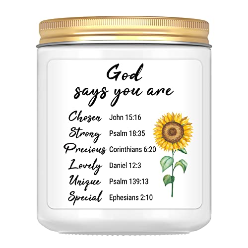 Inspirational Gifts For Women, Religious Christian God Mother Gifts For Women Friends, Sunflower Gifts For Women, Motivational Encouragement Gifts For Women Friends, 7Oz Lavender Scented Candles #TOP23