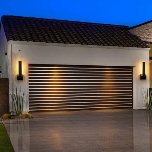 Image of Modern Outdoor Wall Lights 15.5 inch LED Exterior Lighting Fixtures Patio Wall Lights Fixture Waterproof Outside Wall Sconces for Porch Yard Front Door Garage