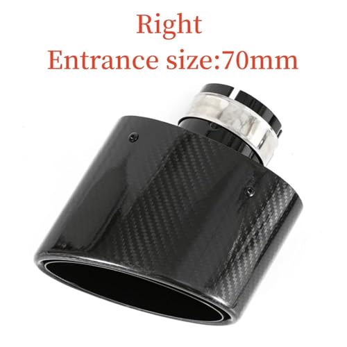 Embout d'échappement carbone noir 70mm pour personnalisation auto