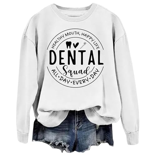 Image of Generisch Fashion Women Christmas Crewneck Sweatshirt Casual Winter Day Sweatshirt, White, 3XL