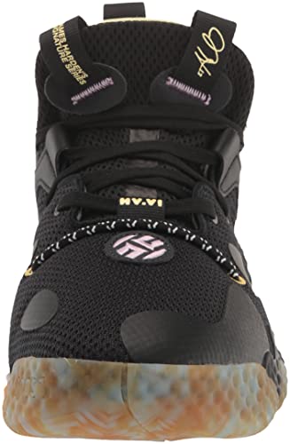 adidas Tênis de basquete unissex Harden Vol. 6, Preto/Preto/Azul Bliss, 10.5 Women/10.5 Men