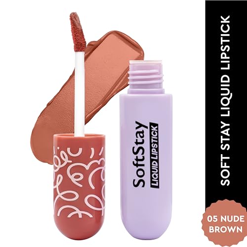 Image of Soft Stay Transferproof Liquid Lipstick| Hydrating, Highly Pigmented and Light Weight (Nude Brown, 05)