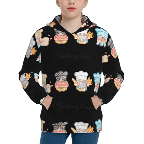 Little Chef Gnome Kid Hoodies Boys Sweatshirts Girls Pullover with Pocket