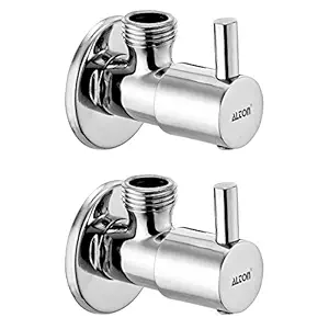 ALTON ALT2025, Brass Angle Valve With Wall Flange, Chrome (2-Piece Set)