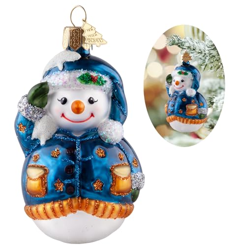Ornements de sapin de Noël, décorations de Noël, bonhomme de neige, verre soufflé, motif bonhomme de neige, à suspendre, pour vacances, fête, cadeau quotidien (9 cm)