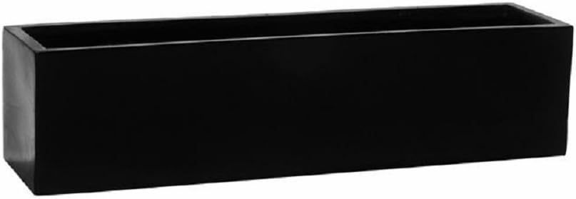 Black Matte Rectangular Planter Box for Outdoor Plants - Elegant Long Rectangle Modern Outdoor Flower Pot – 8”H x 8”W x 31.5”L