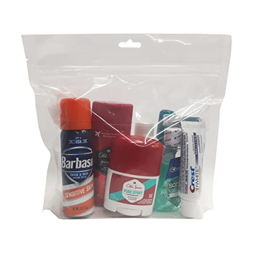 Handy-Solutions-10-Piece-Resealable-Clear-Mens-Travel-Kit-with-Shave-Cream
