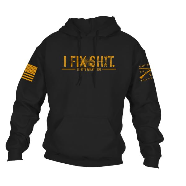 Amazon.com: Grunt Style I Fix Sht Hoodie (Small, Black) : Clothing