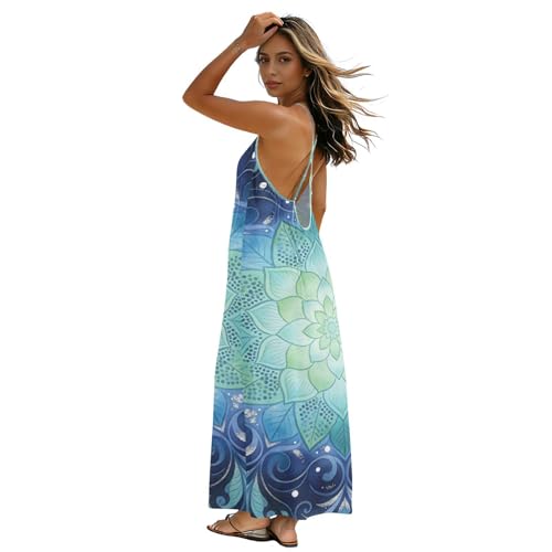 Robe fleurs mandala style bohème chic fluide et longue pour femme