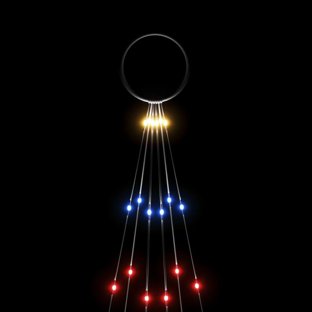 LED-Weihnachtsbaum für Fahnenmast, Mehrfarbig 108 LEDs, 180 cm Hoch, 8 Lichteffekte, Outdoor Weihnachtsbeleuchtung für Garten und Terrasse, Einfache Montage
