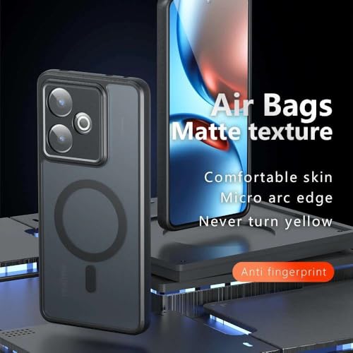 Image of Case for Realme P4 Pro 5G Back Cover, Matte PC Back + Side TPU Bumper Shockproof Magnetic Support Protective Bumper Case Cover (Realme P4 Pro)