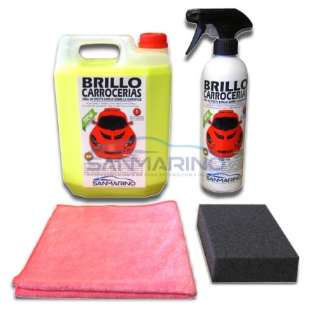 SANMARINO KIT PULIMENTO RÁPIDO CON CERA AUTOBRILLANTE PARA CARROCERÍAS 2 L. + COMPLEMENTOS