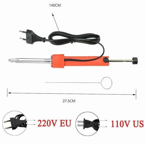 Image of Inditrust Electric Desoldering Iron Pump 40W Dual Purpose Solder Melting & Sucker Tool, Round Tip, Sucking & Melting Desolder Pump for PCB Repair, Electronic Components, DIY Soldering Tool