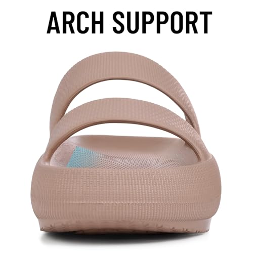 Image of shevalues Orthopedic Slide Sandals for Women with Arch Support Pillow Soft Recovery Slip on Sandals Lightweight Summer Cloud Slippers for Plantar Fasciitis